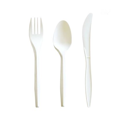 Three-Piece Cutlery Kit, Fork/Knife/Teaspoon, Polypropylene, White, 250/Carton1