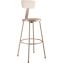 6200 Series Heavy Duty Steel Stool With Backrest, Supports Up to 500 lb, 30" Seat Height, Brown Seat, Gray Back/Base1