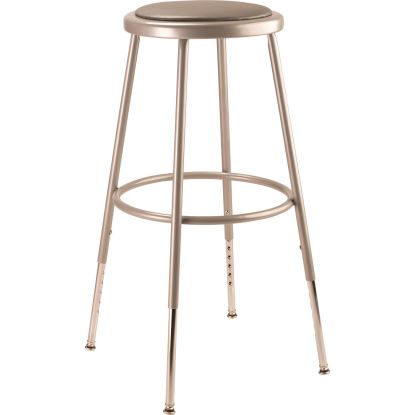 6400 Series Height Adjustable Heavy Duty Vinyl Padded Steel Stool, Supports 500 lbs, 25" to 33" Seat Height, Gray Seat/Base1