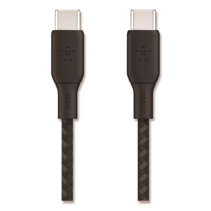 BOOST CHARGE Braided USB-C to USB-C Cable, 100 W Power Delivery, 6.6 ft, Black1