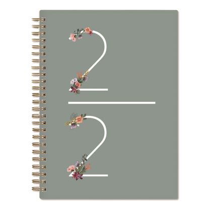 Greta Academic Year Weekly/Monthly Planner, Floral Artwork, 8.63 x 5.88, Green Cover, 12-Month: July 2024 to June 20251