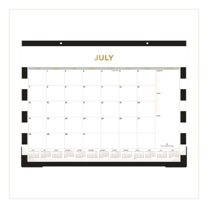 Day Designer Rugby Stripe Academic Year Desk Pad Calendar, 22 x 17, White/Black Sheets, 12-Month (July to June): 2024 to 20251