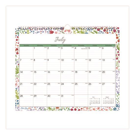 Ditsy Dapple Light Academic Wall Calendar, Floral Artwork, 15 x 12, White/Multicolor Sheets, 12-Month (July-June): 2024-20251