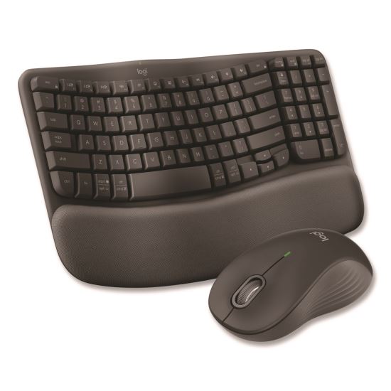 Wave MK670 Wireless Ergonomic Keyboard and Signature M550L Mouse Combo, 2.4 GHz, Frequency/33 ft Wireless Range, Graphite1