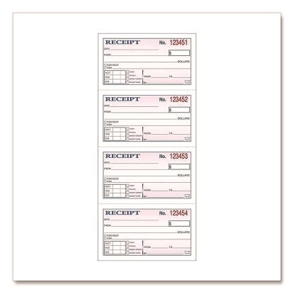 Money/Rent Receipt Book, Two-Part Carbonless, 4.75 x 2.75, 200 Forms Total1