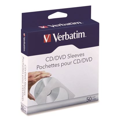 CD/DVD Sleeves, 1 Disc Capacity, Clear/White, 50/Box1