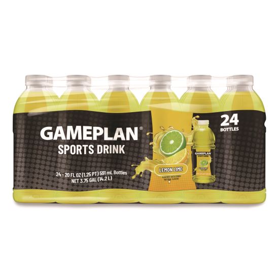 Gameplan Sports Drink, Lemon Lime, 20 oz Bottle, 24/Carton1