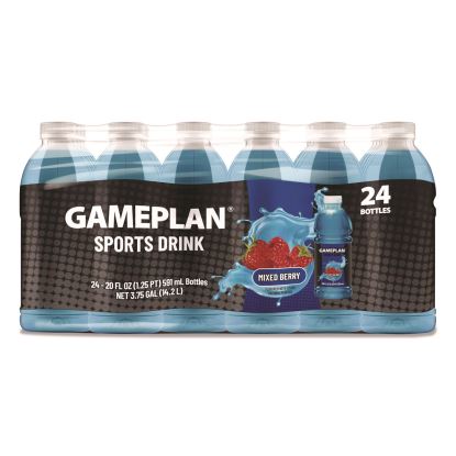 Gameplan Sports Drink, Mixed Berry, 20 oz Bottle, 24/Carton1