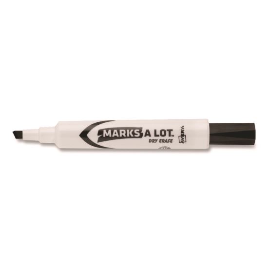 MARKS A LOT Desk-Style Dry Erase Markers, Broad Chisel Tip, Black1