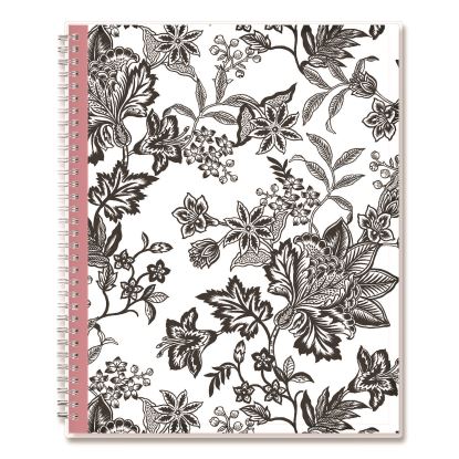 Analeis Create-Your-Own Cover Weekly/Monthly Planner, Floral Artwork, 11 x 8.5, White/Black/Coral, 12-Month (Jan-Dec): 20251