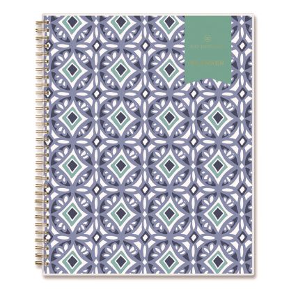 Day Designer Tile Weekly/Monthly Planner, Geometric Artwork, 11 x 8.5, Blue/White Cover, 12-Month (Jan to Dec): 20251