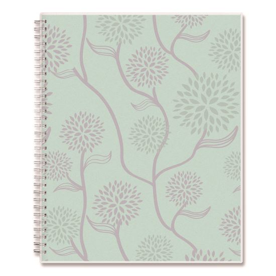 Rue Du Flore Weekly/Monthly Planner, Floral Artwork, 11 x 8.5, Jade/Lavender Cover, 12-Month (Jan to Dec): 20251