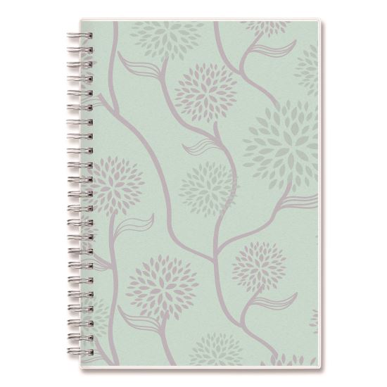 Rue Du Flore Weekly/Monthly Planner, Floral Artwork, 8 x 5, Jade/Lavender Cover, 12-Month (Jan to Dec): 20251