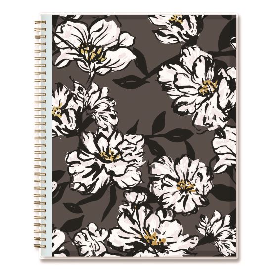 Baccara Dark Create-Your-Own Cover Weekly/Monthly Planner, Floral, 11 x 8.5, Gray/White/Gold Cover, 12-Month (Jan-Dec): 20251