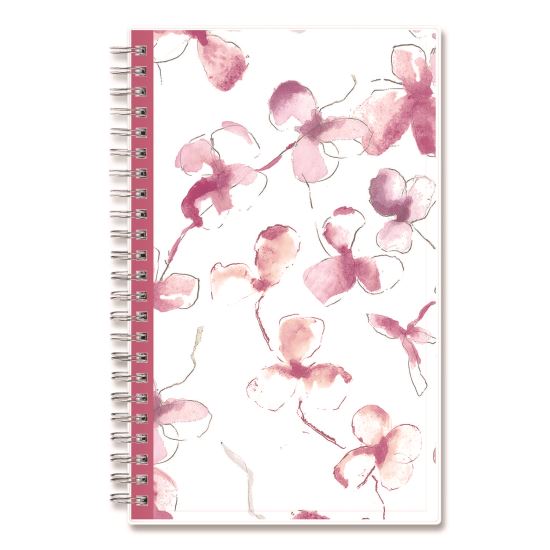 BCA Orchid Weekly/Monthly Planner, Orchids Artwork, 8 x 5, White/Pink Cover, 12-Month (Jan to Dec): 20251