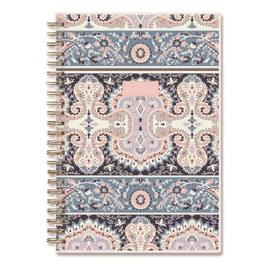 Cocorrina Weekly/Monthly Planner, Pastel Paisley Artwork, 8 x 5, Blue/Pink/White Cover, 12-Month (Jan to Dec): 20251