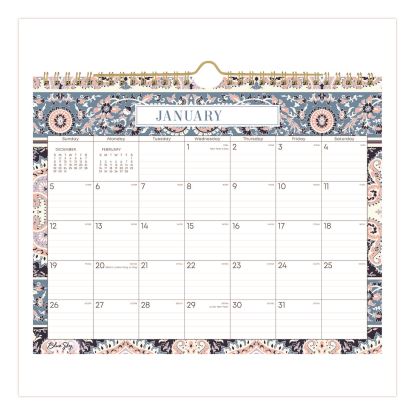 Cocorrina Monthly Wall Calendar, Arabesque Artwork, 11 x 8.75, White/Blue/Pink Sheets, 12-Month (Jan to Dec): 20251