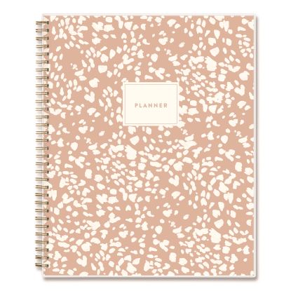 Natalya Weekly/Monthly Planner, Abstract Artwork, 11 x 8.5, Peach-Pink/White Cover, 12-Month (Jan to Dec): 20251