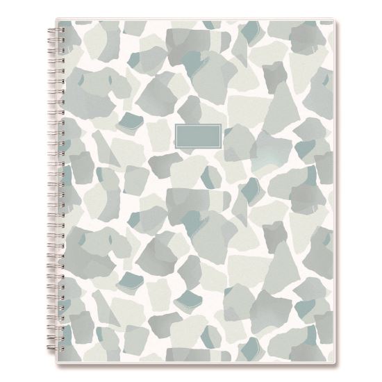 Amitza Weekly/Monthly Planner, Abstract Artwork, 11 x 8.5, Blue/Gray/White Cover, 12-Month (Jan to Dec): 20251