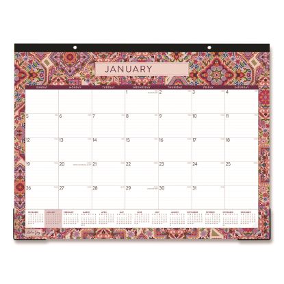 Amalia Desk Pad Calendar, Mandala Artwork, 22 x 17, White/Multicolor Sheets, Black Headband, 12-Month (Jan to Dec): 20251