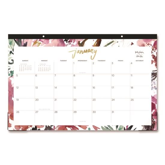 Kelly Ventura Magenta Bloom Desk Pad Calendar, Floral Artwork, 17 x 11, White/Multicolor Sheets, 12-Month (Jan to Dec): 20251