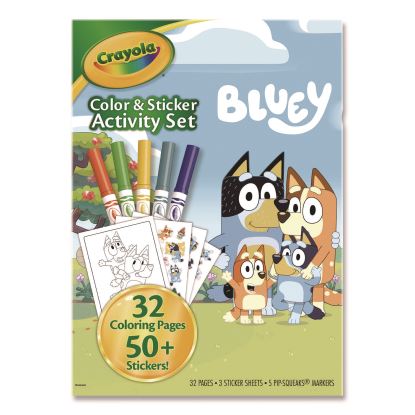 Bluey Color and Sticker Activity Set, (32) Coloring Sheets, (51) Stickers, (5) Pip-Squeaks Markers1