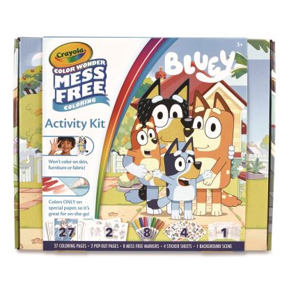 Bluey Color Wonder Activity Kit, (27)Coloring Pages; (8)Markers; (4)Sticker Sheets; (2)Pop-Out Characters; Trifold Background1