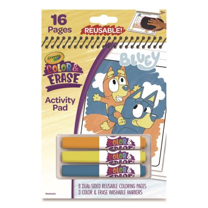 Bluey Color and Erase Reusable Activity Pad, (16) Coloring Pages, (3) Bluey Collection Markers1