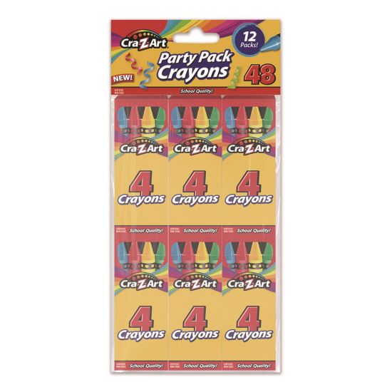 Crayons, 4 Assorted Colors, 4/Box, 12 Boxes/Pack1