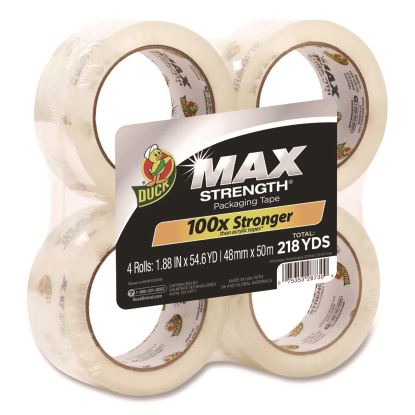 Max Packing Tape, 3" Core, 1.88" x 54.6 yds, Crystal Clear, 4 Rolls/Pack1