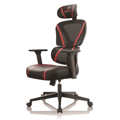 Norn Ergonomic Chair, Supports Up to 275 lb, 18.11" to 22.04" Seat Height, Black/Red Mesh Seat/Back, Black Base1