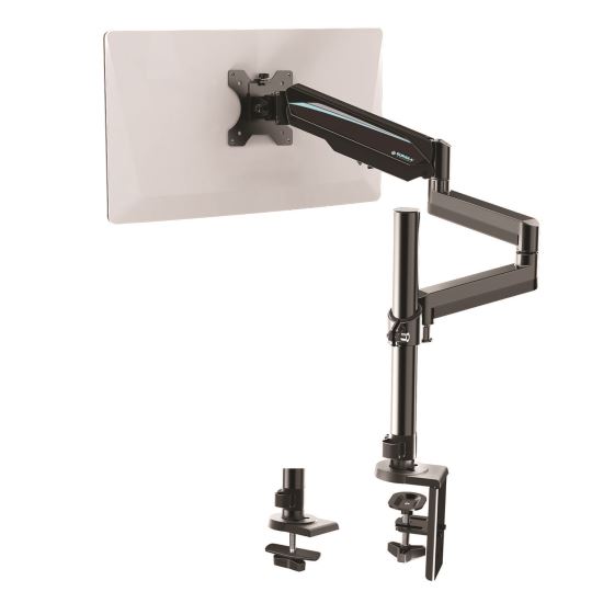 Single Monitor Arm, For 32" Monitors, 90 deg Rotation, 35 deg Tilt, 360 deg Pan, Black, Supports 17.6 lbs1