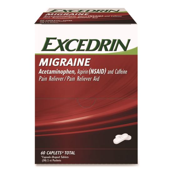 Migraine Caplets, 2 Tablets/Packet, 30 Packets/Box1