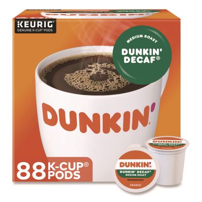 K-Cups, Dunkin' Decaf, 0.37 oz, 22/Box, 4 Boxes/Carton1