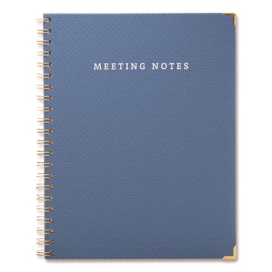 Meeting Notes Book, Space for Up to 159 Meetings, Meeting-Minutes/Notes Format, Blue/Gold Cover, (80) 11 x 8.5 Sheets1