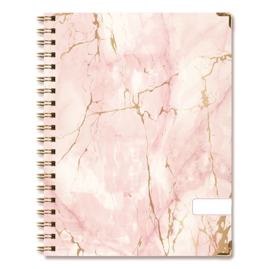 Marble Weekly/Monthly Planner, 11 x 8.5, Pink Marble/Gold Cover, 14-Month: Nov 2024 to Dec 20251