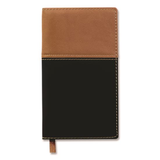 Deluxe Weekly/Monthly Pocket Planner, 6 x 3.5, Black/Brown Two-Tone Cover, 14-Month: Nov 2024 to Dec 20251