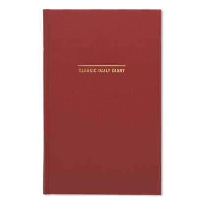 Classic Hardbound Daily Planner, 12.5 x 8, Red/Gold Cover, 12-Month (Jan to Dec): 20251