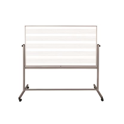 Mobile Music Staff Whiteboard, Dual-Sided Music Notation, 72" x 48", White Surface, Silver Aluminum Frame1