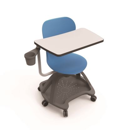 Classroom Series All-In-One Student Desk and Chair, Supports Up to 330 lb, 19" Seat Height, Blue Seat/Back, Gray Base1