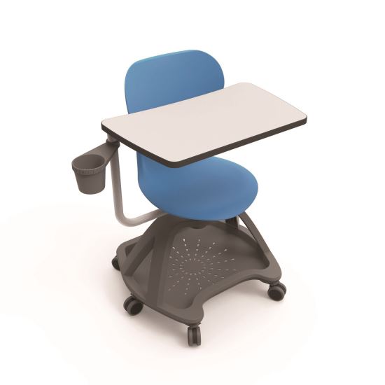 Classroom Series All-In-One Student Desk and Chair, Supports Up to 330 lb, 19" Seat Height, Blue Seat/Back, Gray Base1