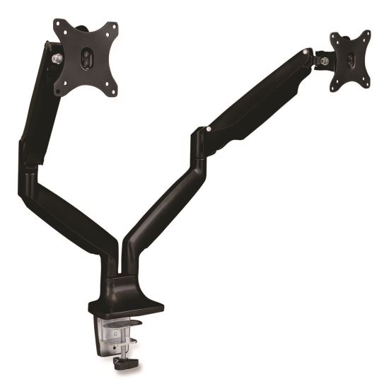 Dual Monitor Gas-Spring Mounting Arm, For 13" to 32" Monitors, 360 Degree Rotation, +/-45 Degree Tilt, Black, Supports 20 lb1