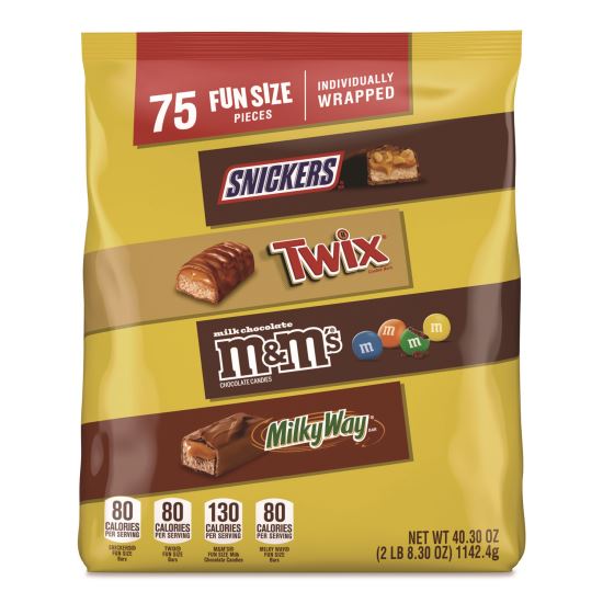 Fun Size Milk Chocolate Variety Pack, Assorted, 40.3 oz, 75 Pieces1