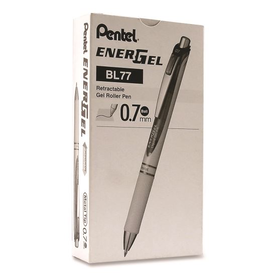 EnerGel RTX Deluxe Gel Pen, Retractable, Medium 0.7 mm, Black Ink, Pearl/Translucent Pink Barrel, Dozen1