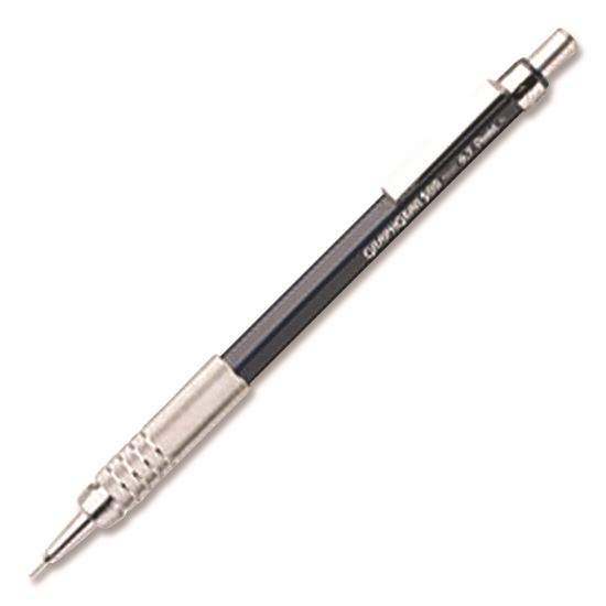 GraphGear 500 Mechanical Drafting Pencil, 0.5 mm, HB (#2), Black Lead, Black/Silver Barrel1