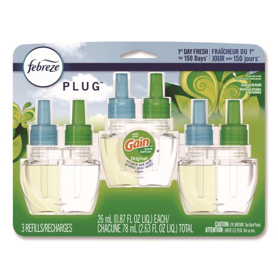 PLUG Air Freshener Refills, Gain Original, 0.87 oz, 3/Pack1