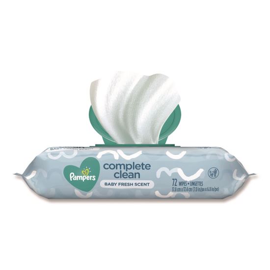 Complete Clean baby Wipes, 1-Ply, 6.8 x 7, Baby Fresh, White, 72/Pack1