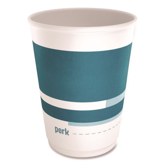 Insulated Paper Hot Cups, 12 oz, White/Blue, 480/Carton1