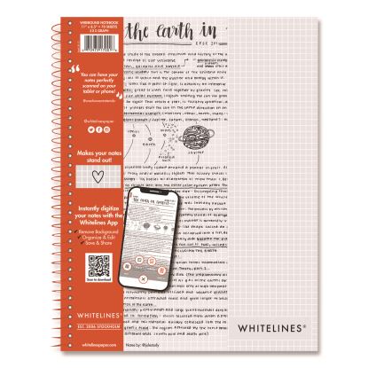 Whitelines Notebook. Quadrille Rule, (5 sq/in), Gray/Orange Cover, (70) 11 x 8.5 Sheets1