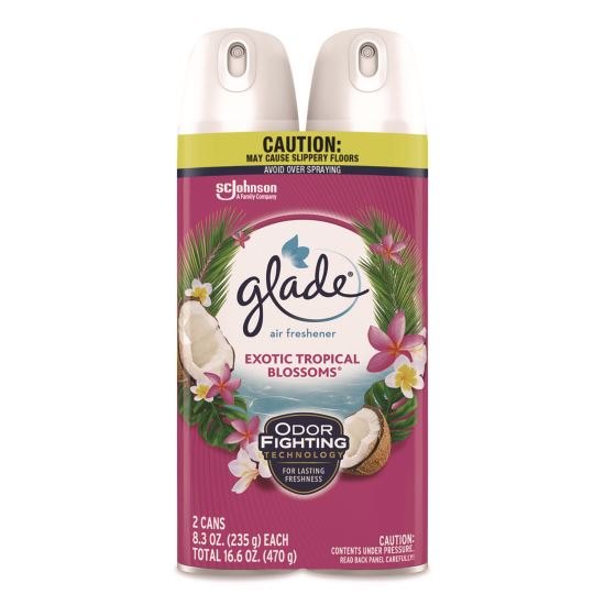 Air Freshener, Exotic Tropical Blossoms, 8.3 oz Can, 2/Pack1